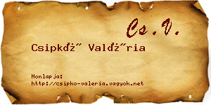 Csipkó Valéria névjegykártya